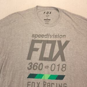 Fox Casual Crew Neck Graphic Short Sleeve T Shirt Mens Size Extra Large XL Gray